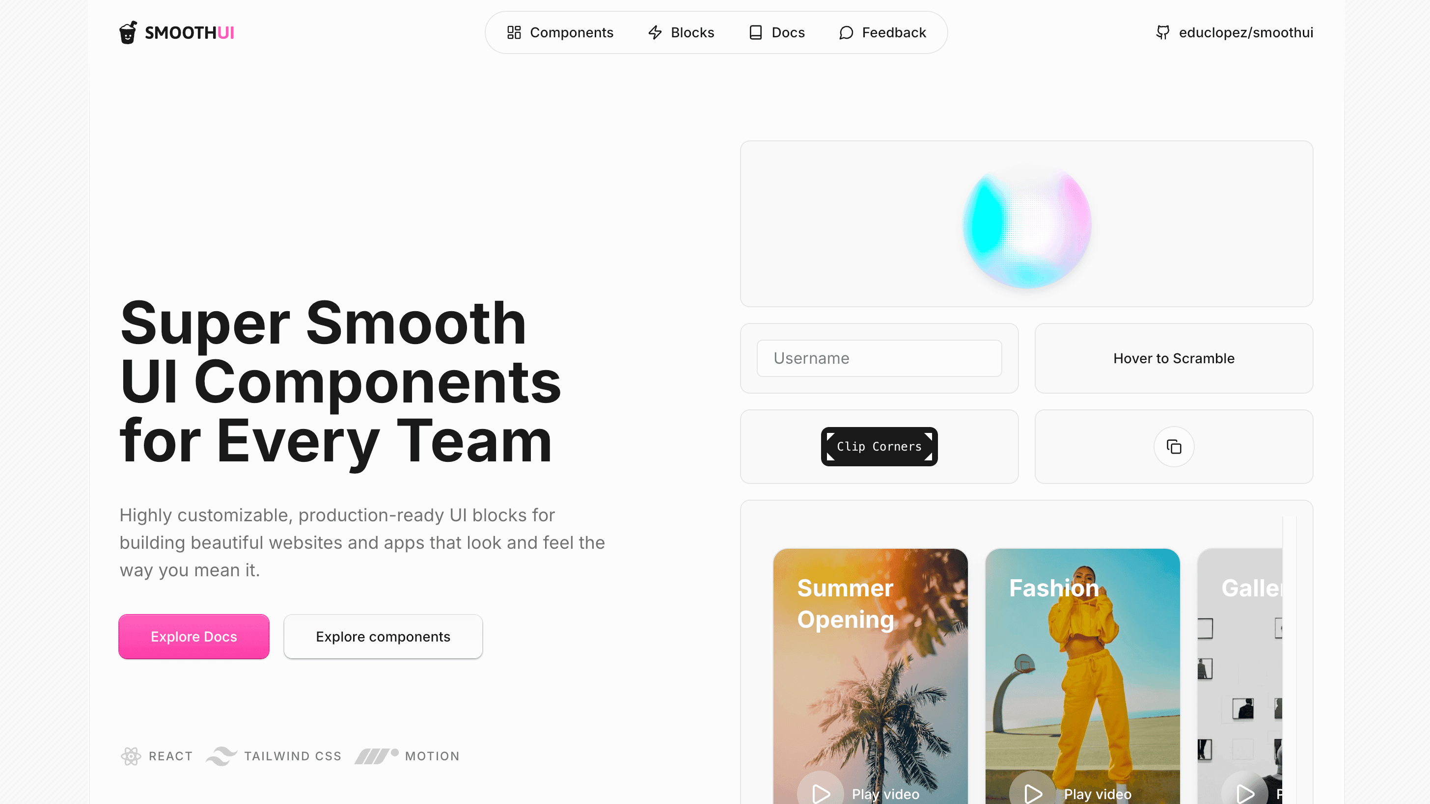 SmoothUI desktop application interface
